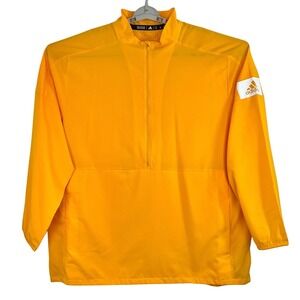 Adidas Men's 2XL Climalite Golf 1/4 Zip Yellow Wind Performance Pullover Jacket